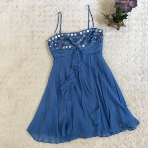 Blue chiffon BCBGMaxAzria sequin party dress - 2